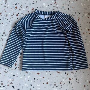 Blue and White Stripe Rash Guard